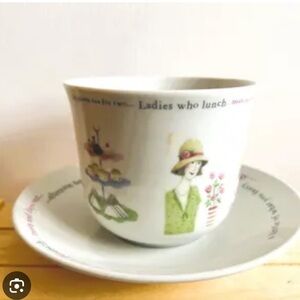 Spice of Life Ladies Who Lunch Ceramic Cup and Saucer 3 Piece Set